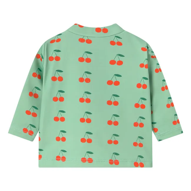 T-shirt de Bain Anti-UV Cerises Bébé | Vert d'eau