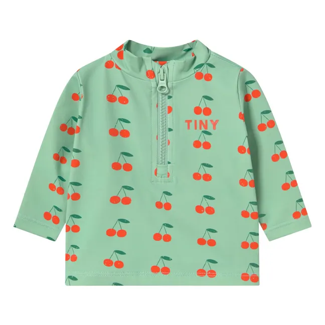T-shirt de Bain Anti-UV Cerises Bébé | Vert d'eau