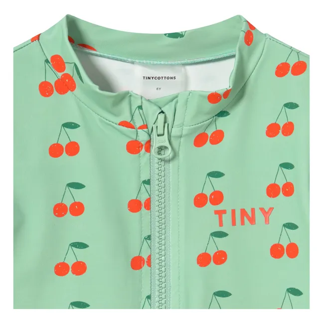 T-shirt de Bain Anti-UV Cerises | Vert d'eau
