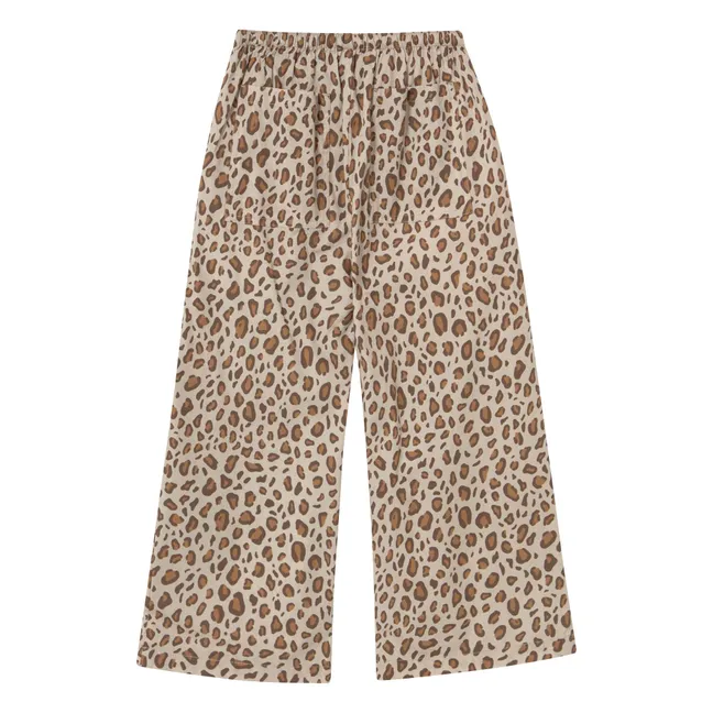 Poplin Leopard Pants | Brown