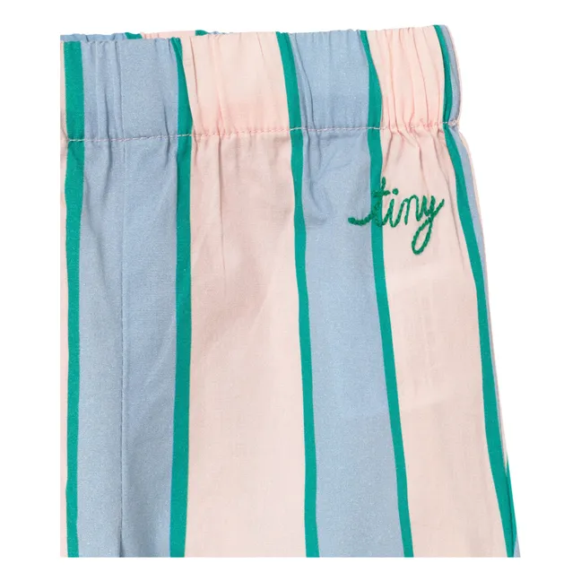 Pantalon Rayé Popeline | Rose pâle