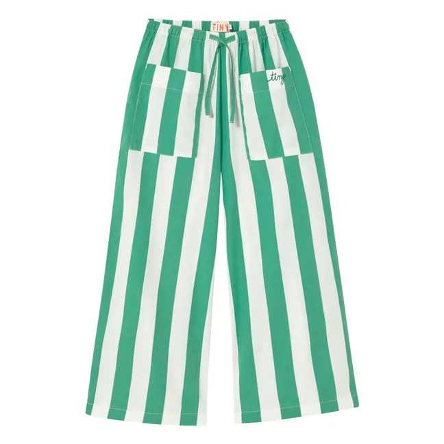 Pequeños pantalones a rayas | Verde