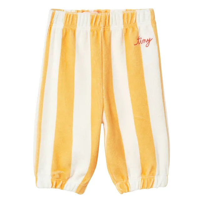 Jogger gestreift Frottee Bio-Baumwolle | Gelb