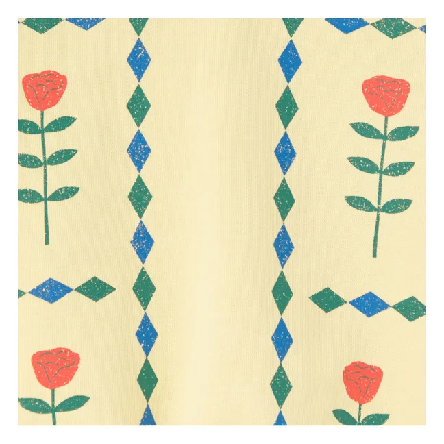 Sweat Tiny Fleurs Coton Bio | Jaune pâle