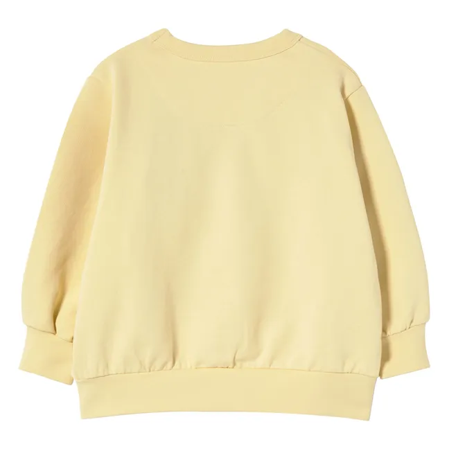 Sweat Tiny Fleurs Coton Bio | Jaune pâle