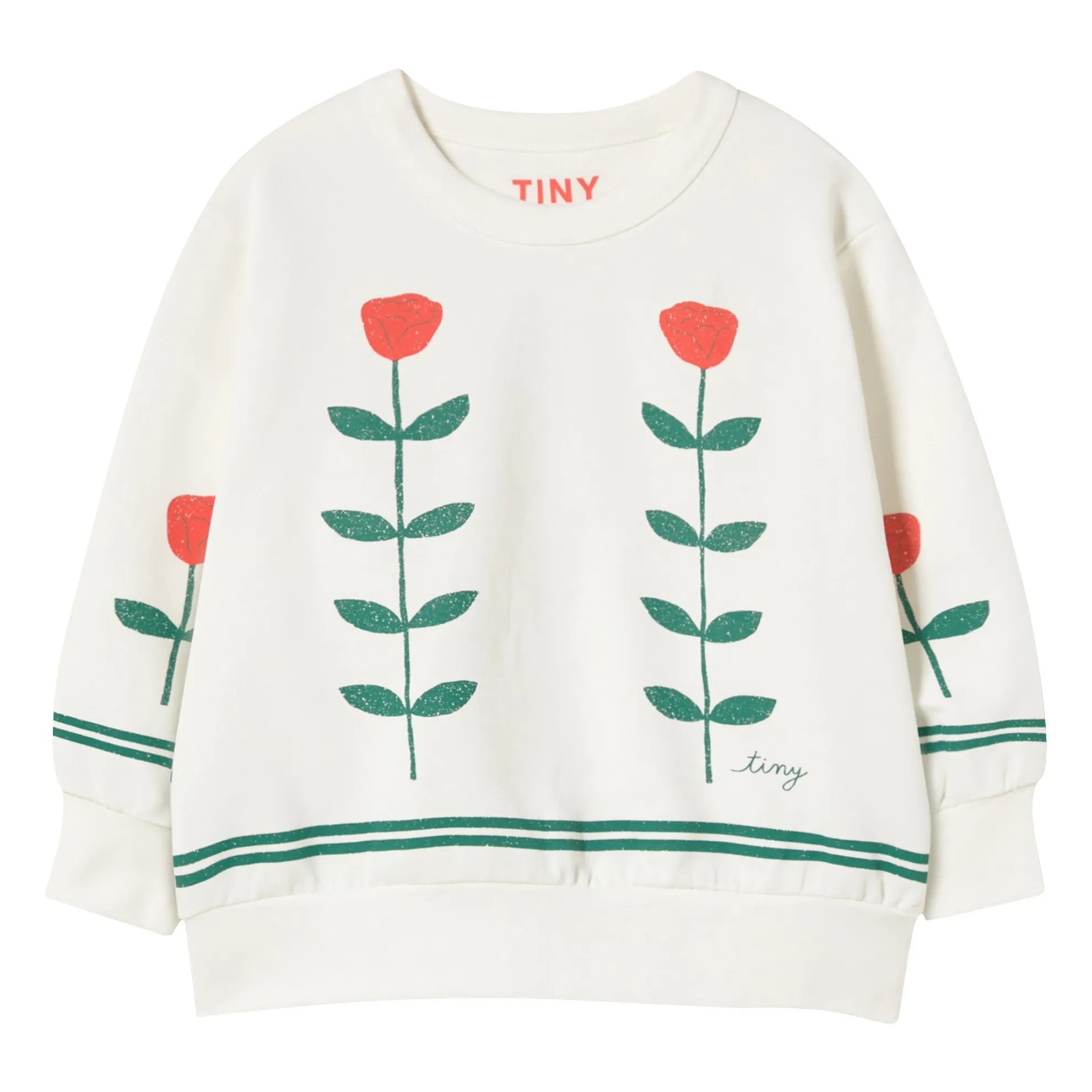 Tinycottons White Organic Cotton Flower Sweatshirt
