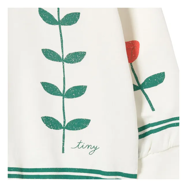 Felpa a fiori in cotone biologico | Bianco