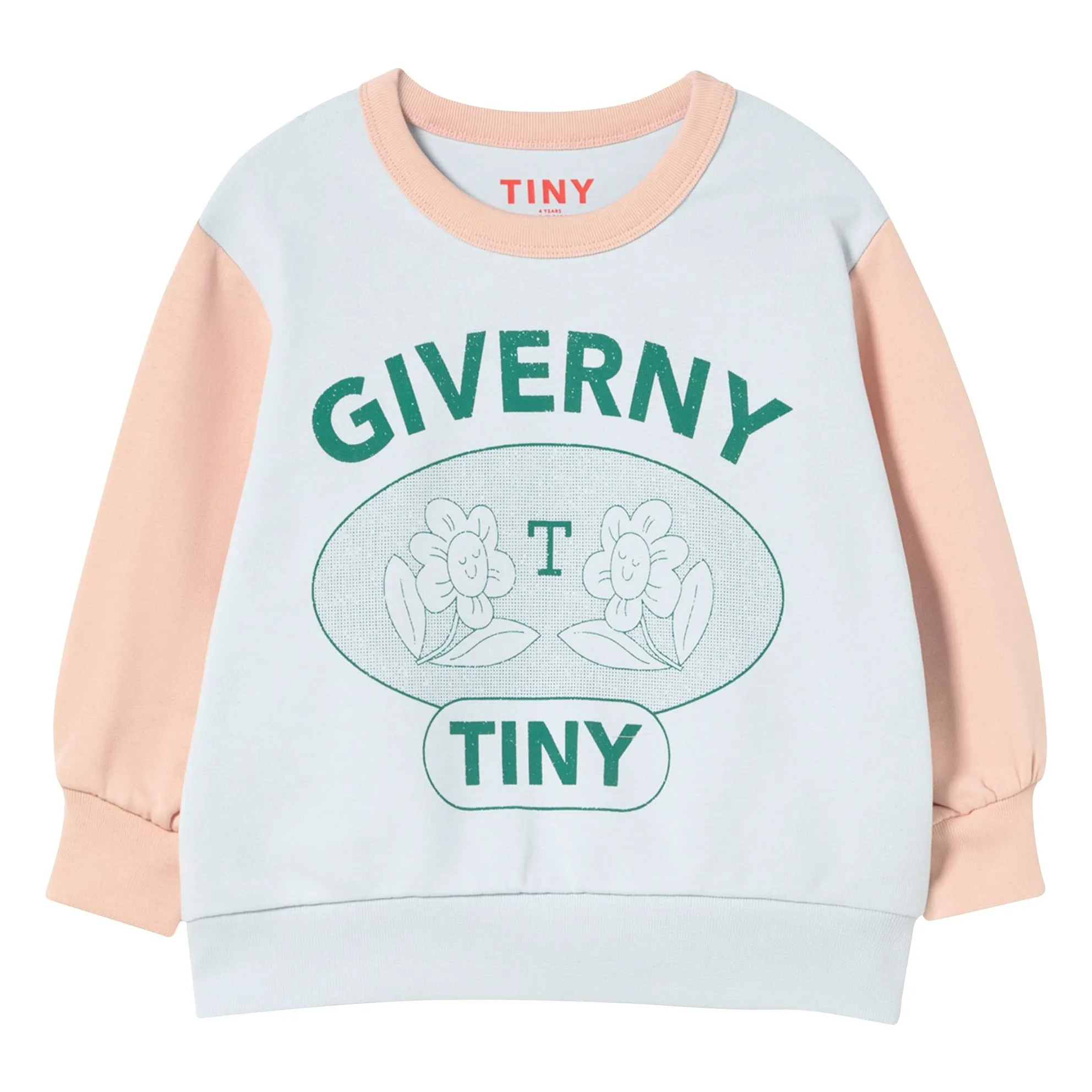 Tinycottons Light Blue Sweat Giverny The Place To Be Organic Cotton