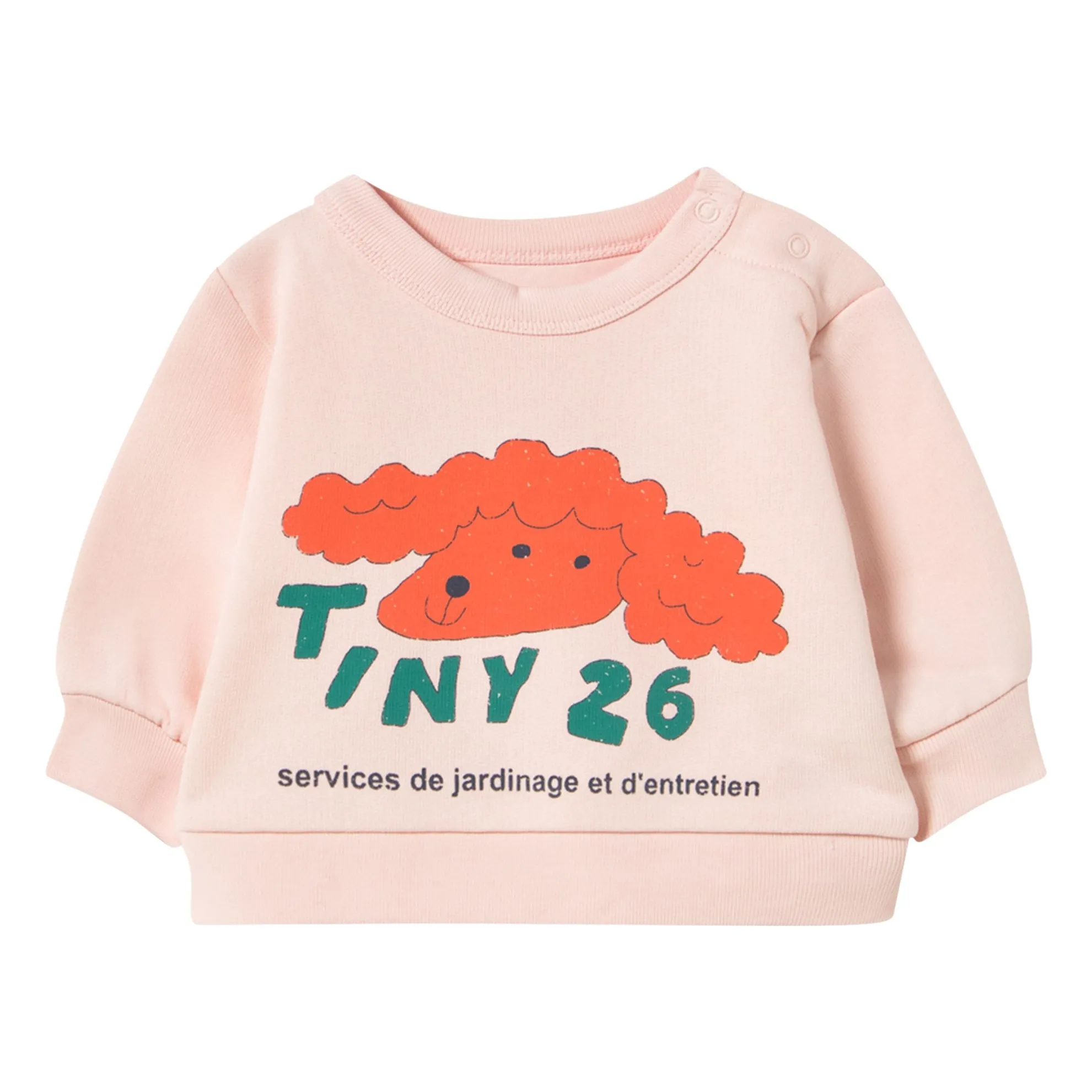 Tinycottons Pale Pink Sweat Dog Tiny 26 Organic Cotton Baby