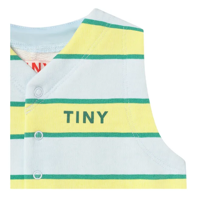 Playsuit in cotone organico a righe | Azzurro fiordaliso