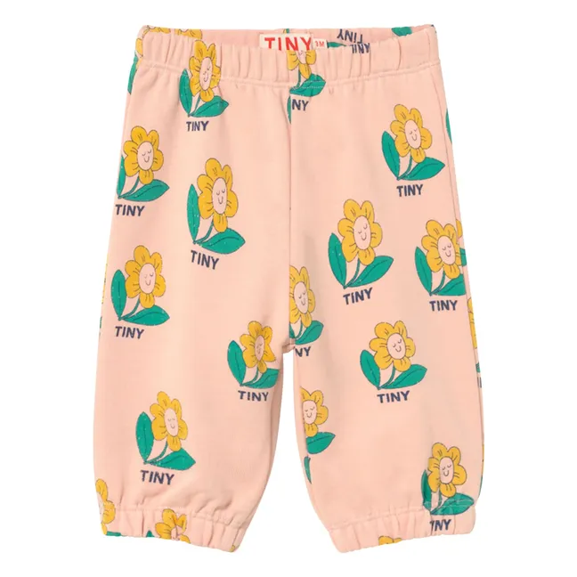 Joggers florales de algodón orgánico | Rosa