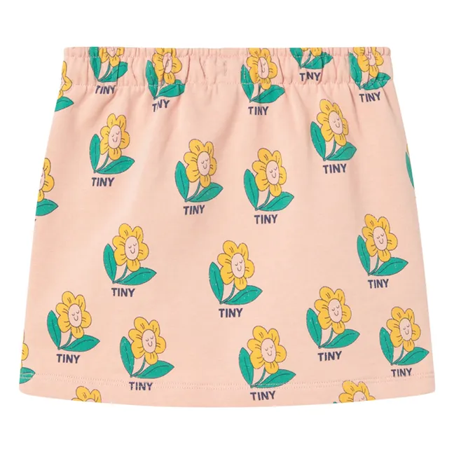 Falda floral de algodón orgánico | Rosa