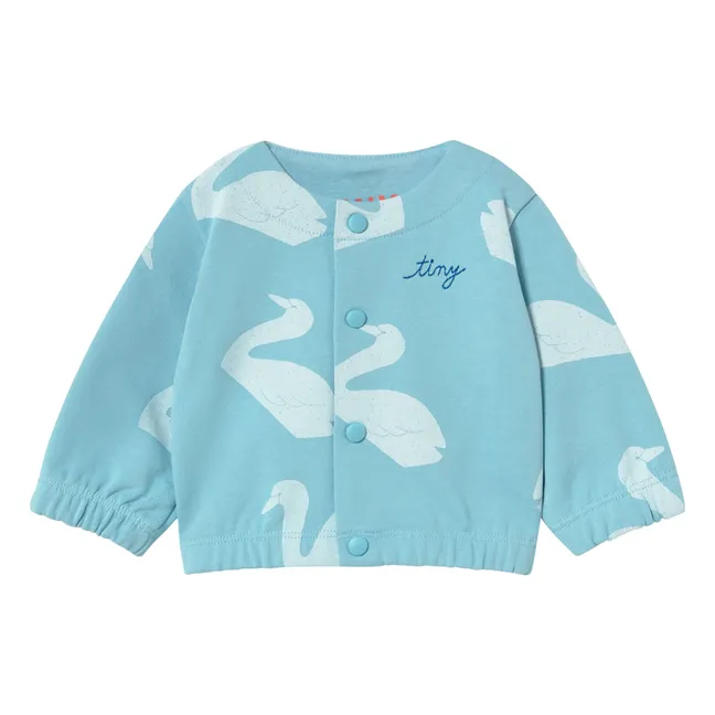 Organic Cotton Swans Jacket | Light blue