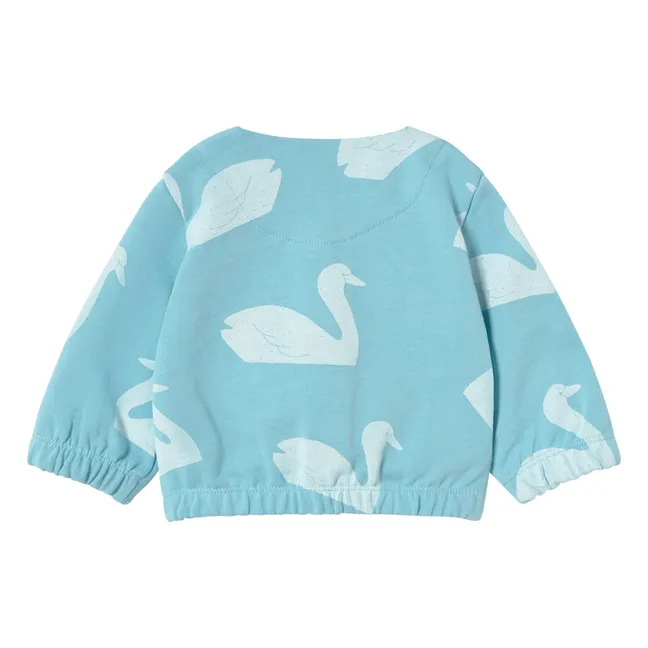 Organic Cotton Swans Jacket | Light blue