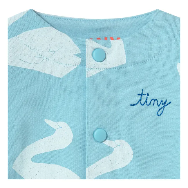 Organic Cotton Swans Jacket | Light blue