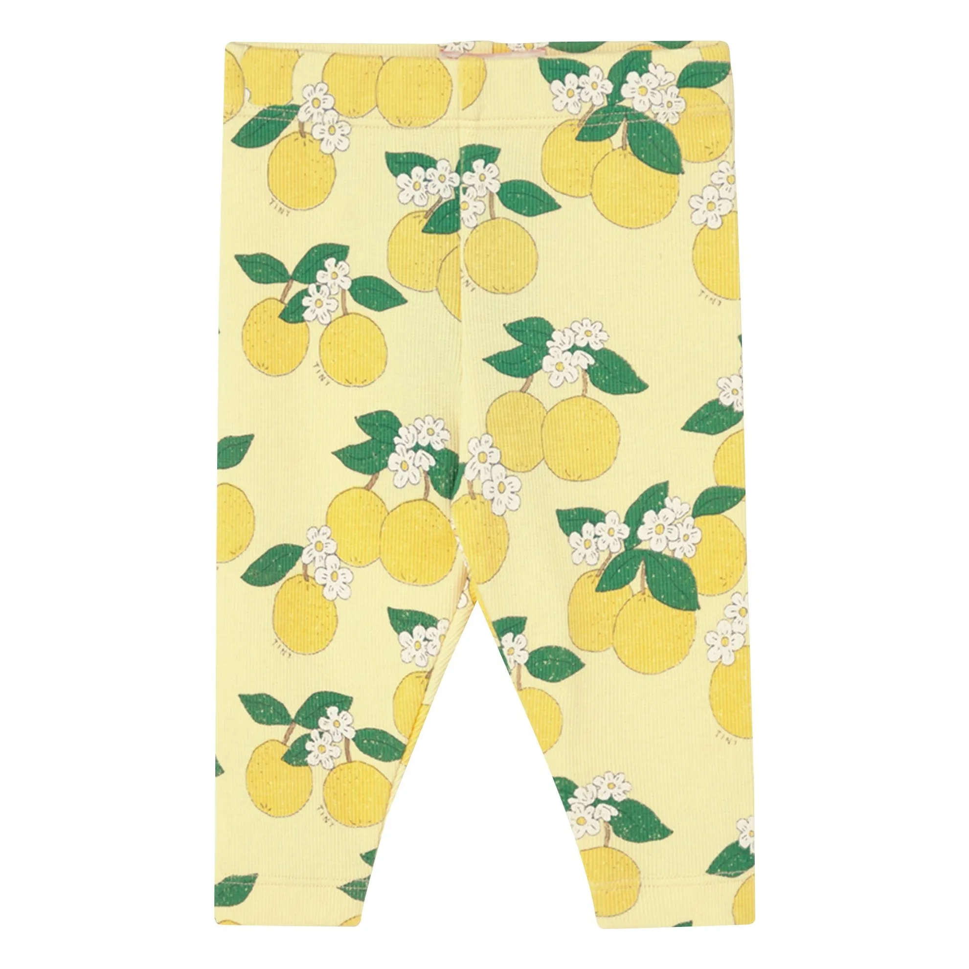 Legging Côtelé Oranges Coton Bio | Jaune pâle- Image produit n°0