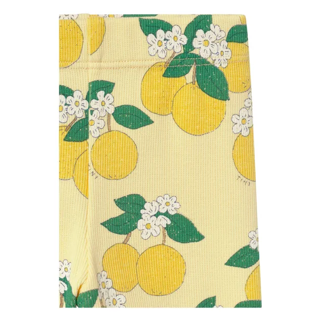 Malla de canalé naranja Algodón orgánico | Amarillo palo