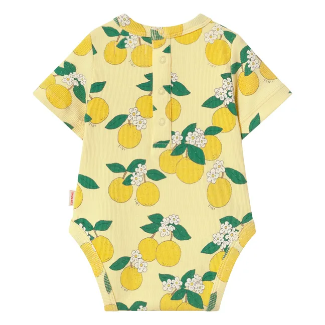 Body de canalé Naranja Algodón orgánico | Amarillo palo