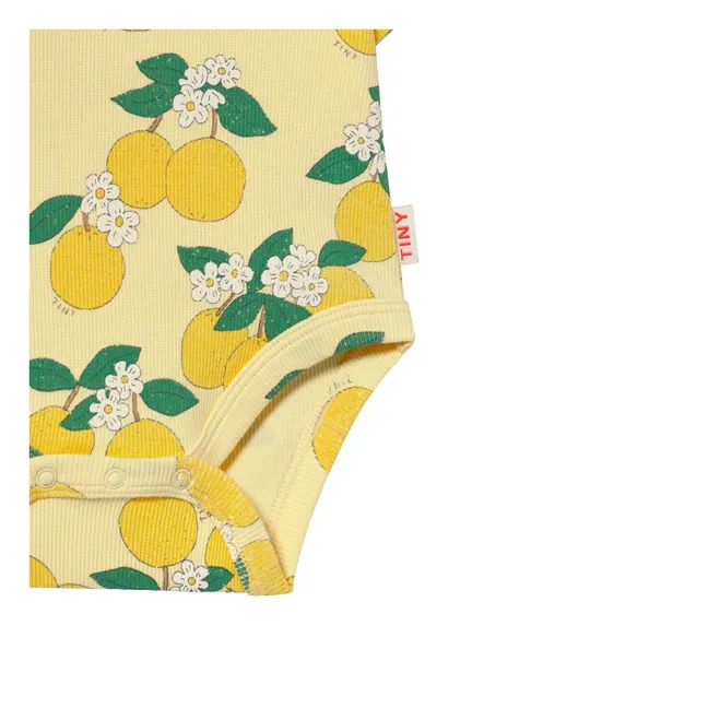 Body Côtelé Oranges Coton Bio | Jaune pâle
