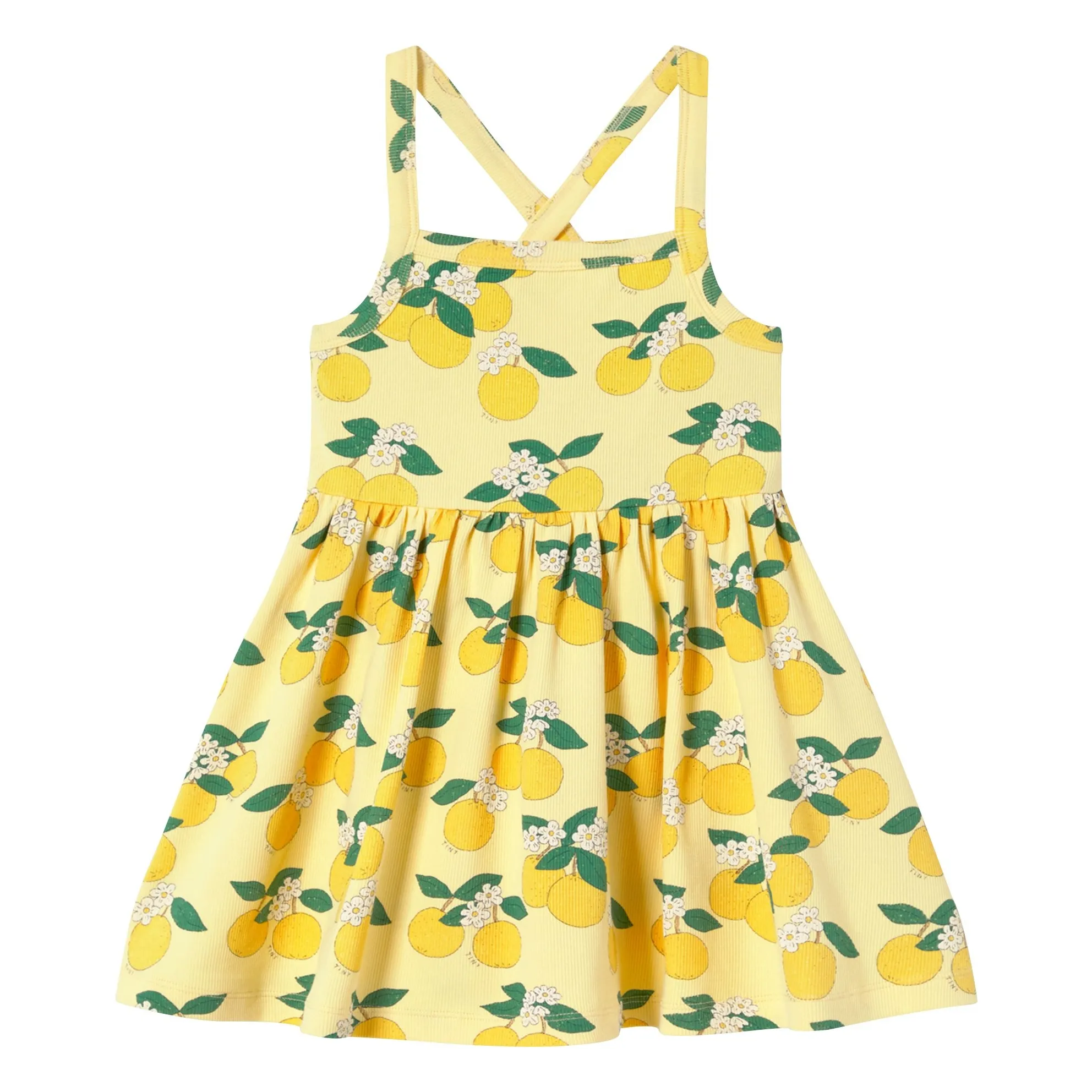Tinycottons Pale Yellow Organic Cotton Orange Dress