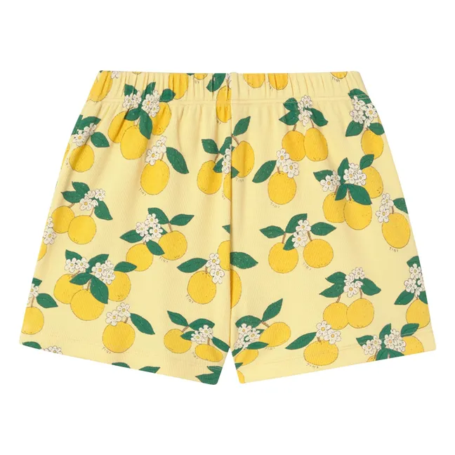 Pantalones cortos de canalé Naranja Algodón orgánico | Amarillo palo