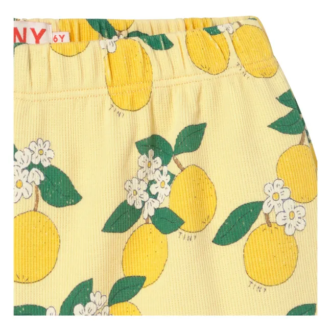 Short Côtelé Oranges Coton Bio | Jaune pâle