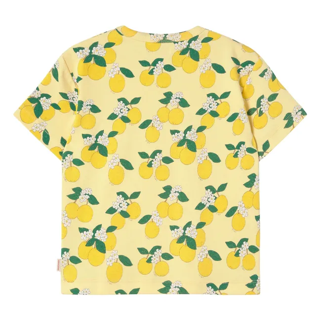 Ribbed T-shirt Orange Organic Cotton | Pale yellow