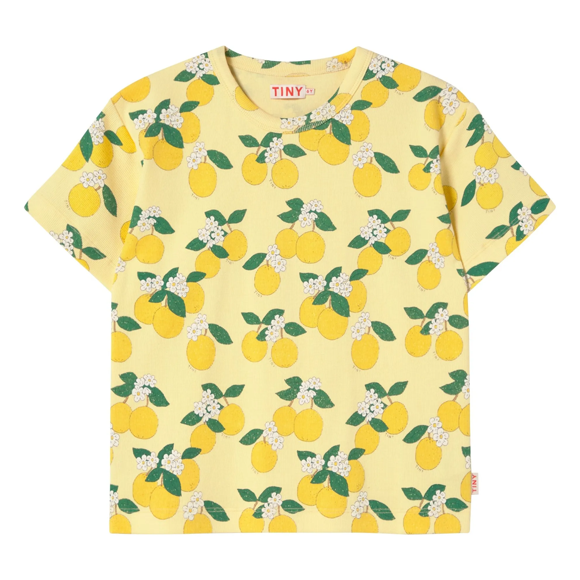 Tinycottons Pale Yellow Ribbed T-Shirt Orange Organic Cotton