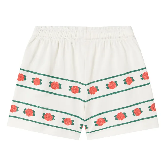 Roses Organic Cotton Shorts | White