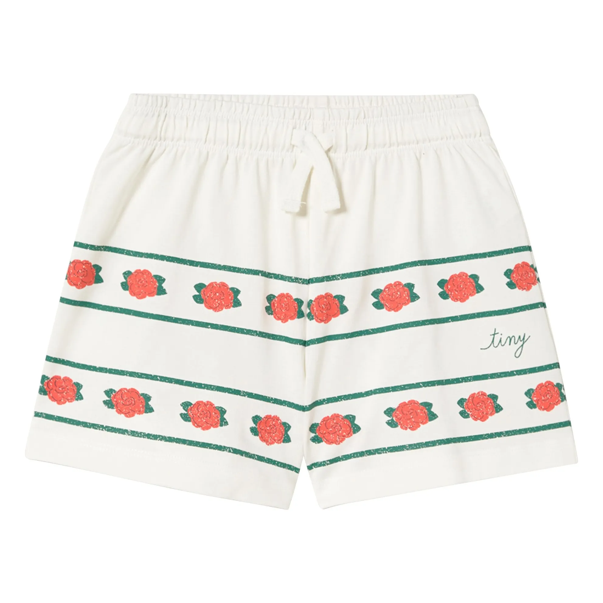 Tinycottons White Roses Organic Cotton Shorts