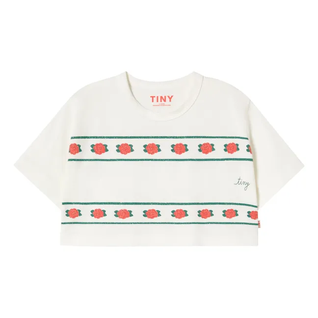 T-shirt Rose Crop in cotone biologico | Bianco