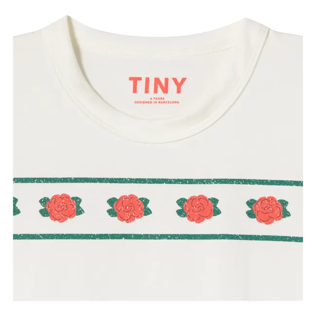 T-shirt Rose Crop in cotone biologico | Bianco