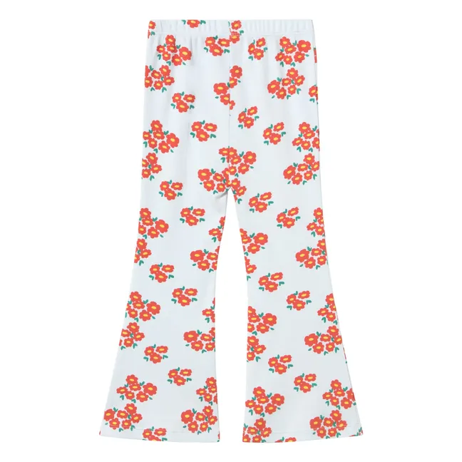 Pantalon Flare Côtelé Fleurs Coton Bio | Bleu pâle