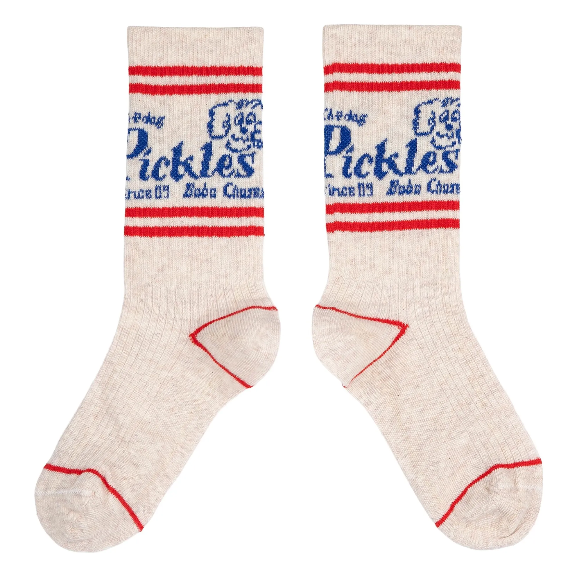 Bobo Choses Ecru The Dog Pickles Organic Cotton Top Socks