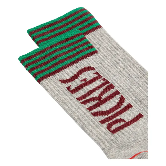 Socken Hoch Pickles Bio-Baumwolle | Grau Meliert