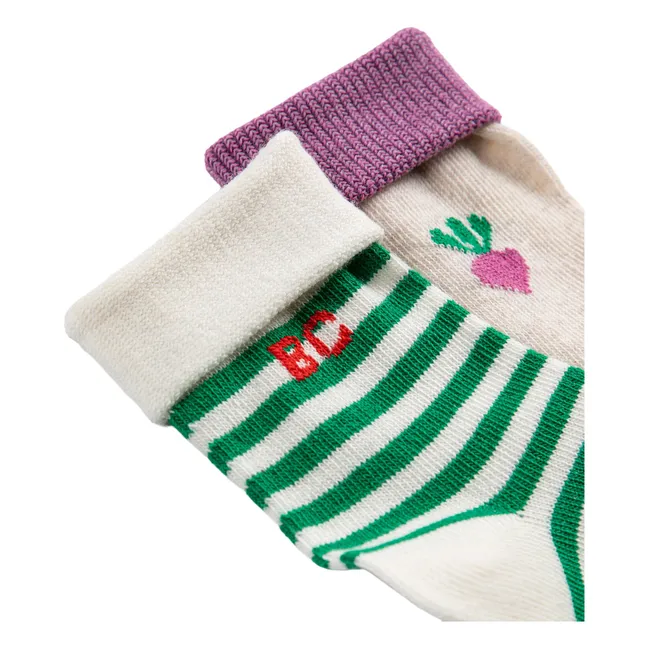 Pack of 2 Pairs of Organic Cotton Radish Socks | Purple