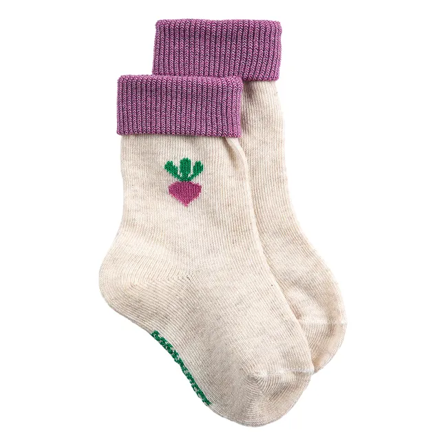 Pack of 2 Pairs of Organic Cotton Radish Socks | Purple