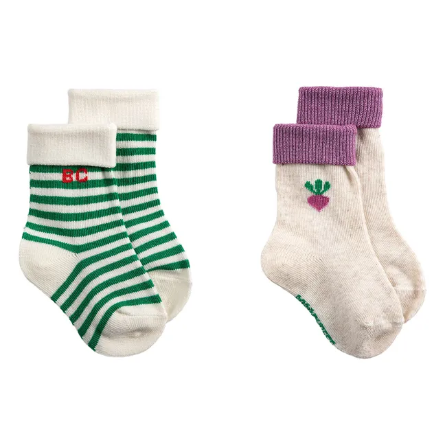 Lot de 2 Paires de Chaussettes Radis Coton Bio | Violet