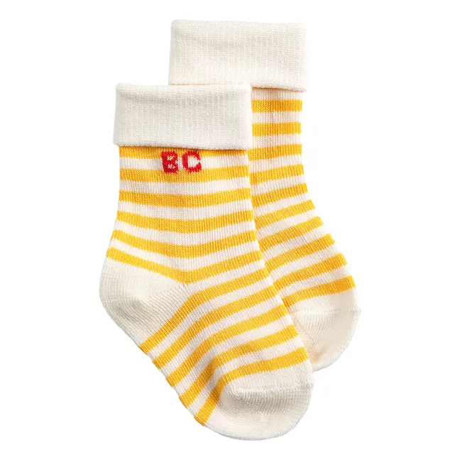 2 Paar Socken Erdbeere aus Bio-Baumwolle | Gelb