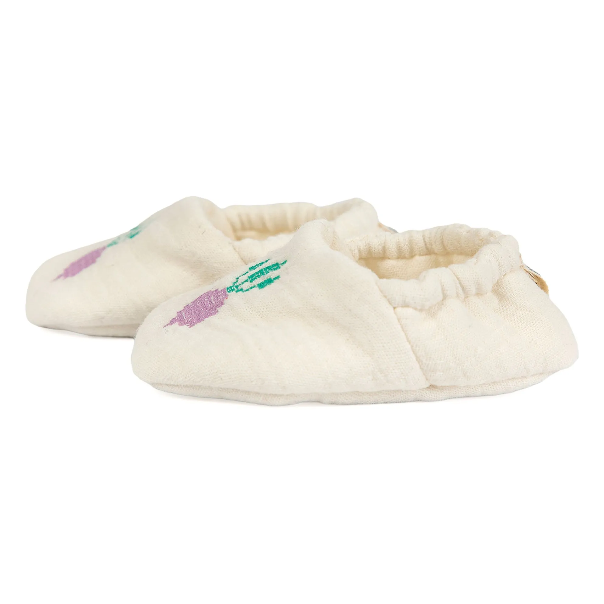 Chaussons Radis Coton Bio | Blanc- Image produit n°3
