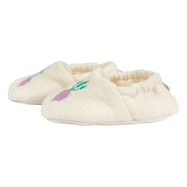 Chaussons Radis Coton Bio | Blanc