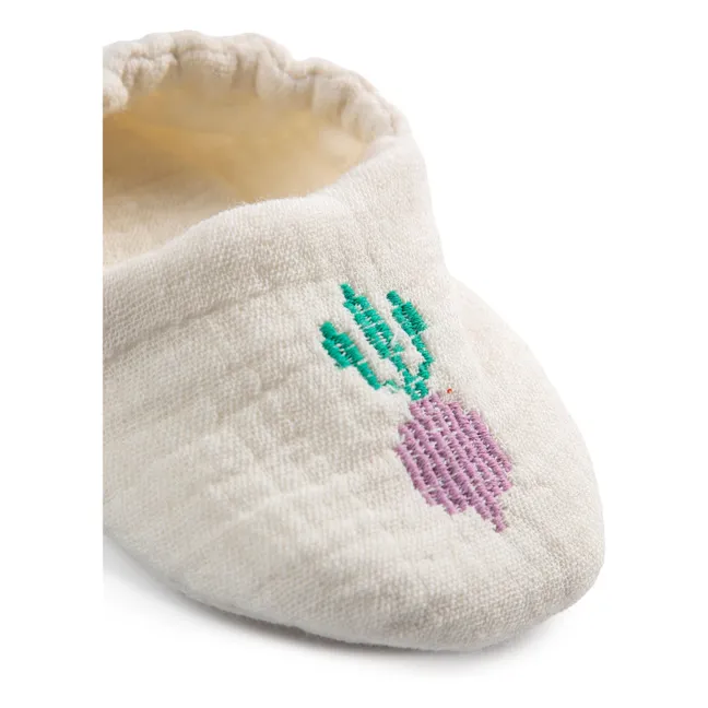 Chanclas Rábano de algodón ecológico | Blanco