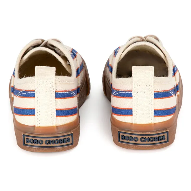 Striped Lace-up Sneakers | Blue