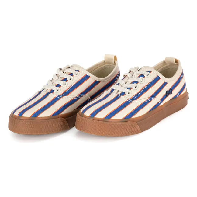 Striped Lace-up Sneakers | Blue