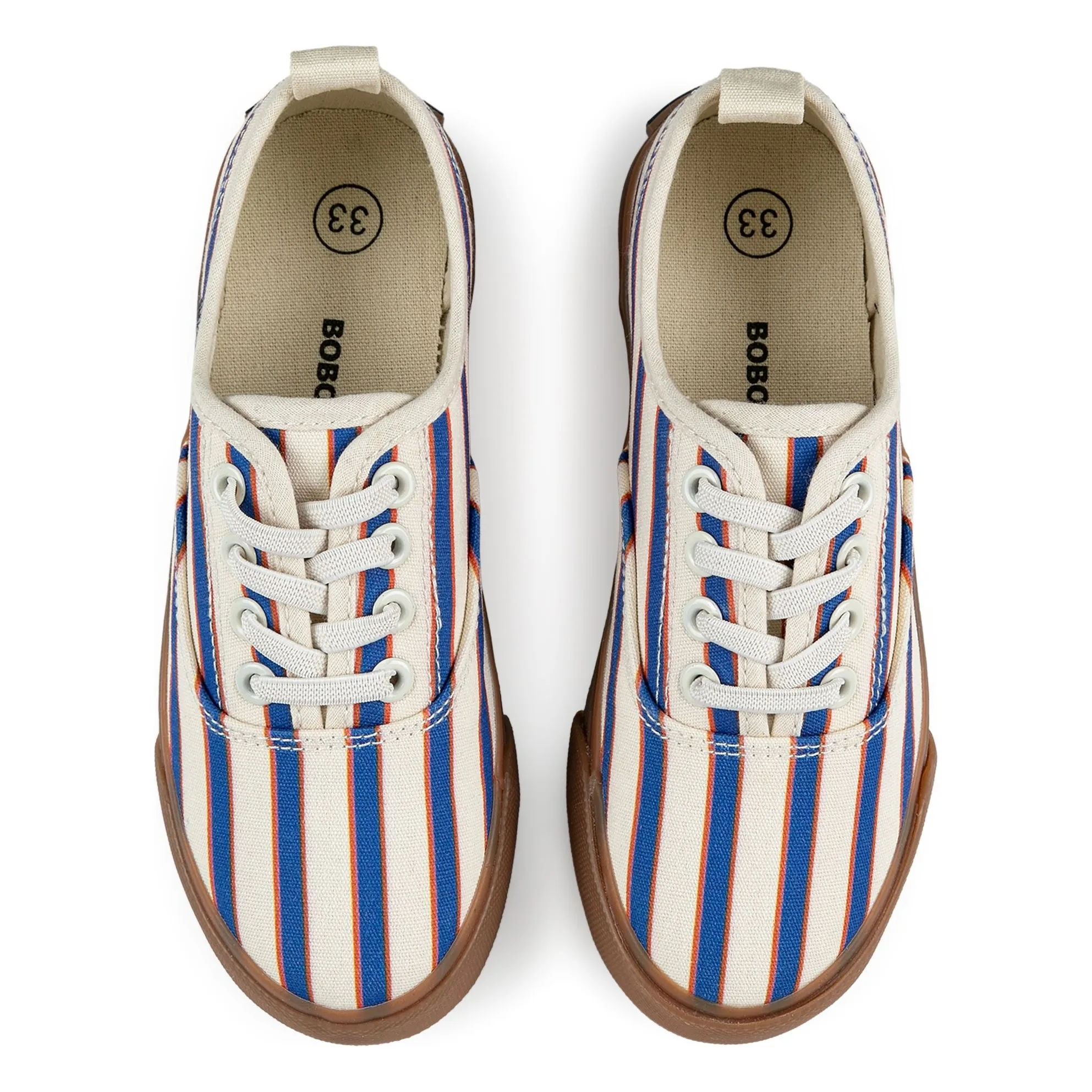 Baskets Lacets Rayées | Bleu- Image produit n°0