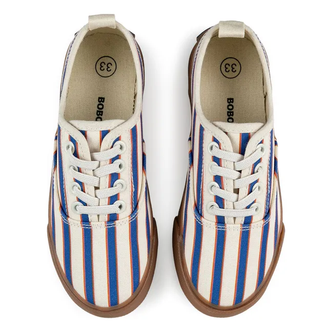 Striped Lace-up Sneakers | Blue