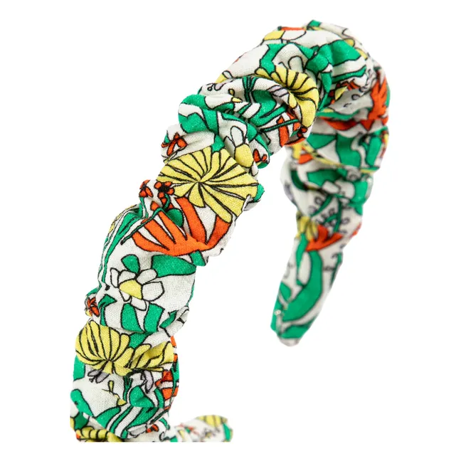Flowered Headband Recycled Fiber | White