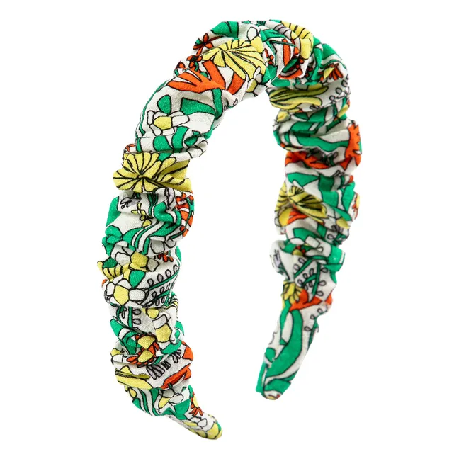 Flowered Headband Recycled Fiber | White