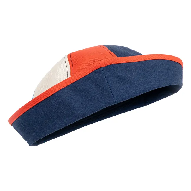 Colorblock Recycled Fiber Sailor Beret | Navy blue