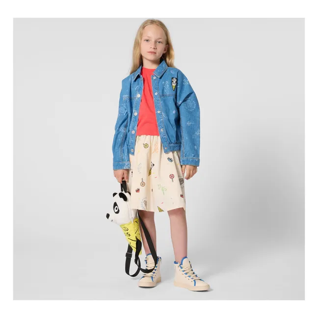 Happy Sweet Panda skirt | Ecru